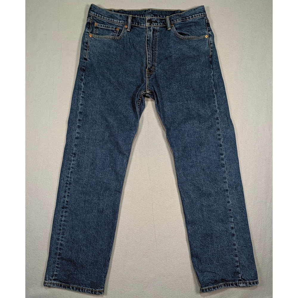Levis 505 Regular Fit Straight Leg Blue Denim Jeans Mens 38x30 (Actual 38x28)